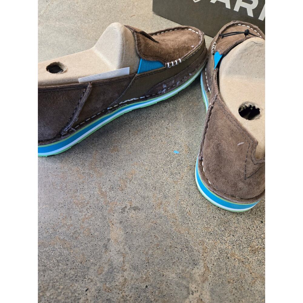 Ariat Cruiser Brown Suede Blue Green Slip On Loafers NIB Women's Size 6B - Picture 6 of 7